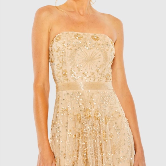Mac Duggal Strapless Embellished A Line Dress - Picture 2 of 3